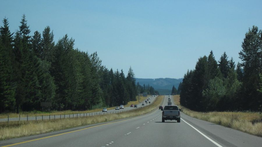 Photo: US Highway 101 in Washington near Mason County....