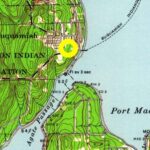 Image: The yellow circle marks the approximate location of Suquamish Memorial Cemetery on this 1937 US Geological Survey topographic map.The yellow circle marks the approximate location of Suquamish Memorial Cemetery on this 1937 US Geological Survey topographic map.