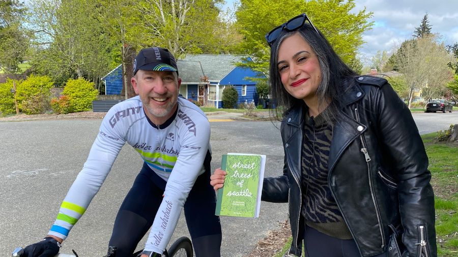 "Street Trees of Seattle" author Taha Ebrahimi (RIGHT) bumped into Alec Duxbury, her high school En...