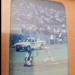 Photo: Scott Fitzsimmons hitting baseballs at the Kingdome. 