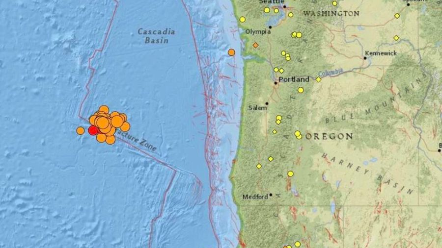 earthquake oregon coast...