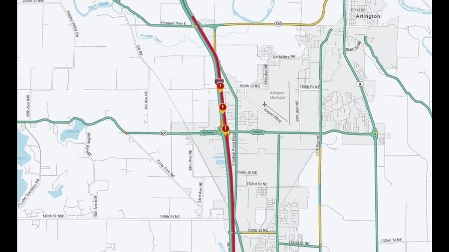 I-5 closed pedestrian...