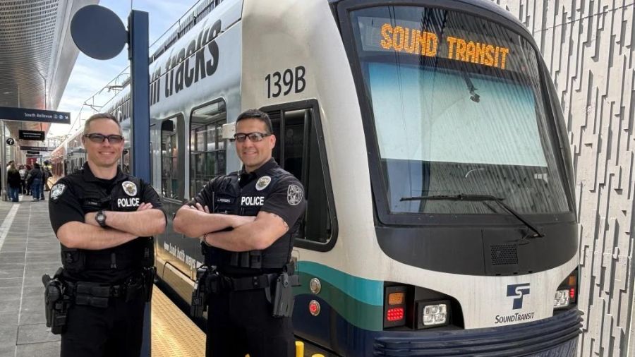 Bellevue cops light rail...