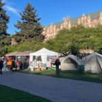 Pro-Palestinian protesters are on the second day of an encampment they set up on the UW campus. (Photo: Dylan Troderman)