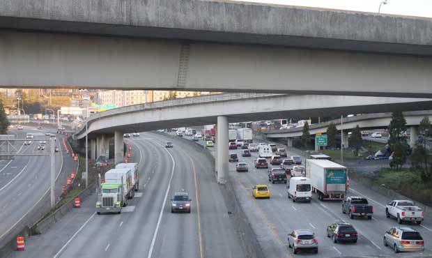 Northbound I-5 at I-90. (Matt Pitman, KIRO Radio)...