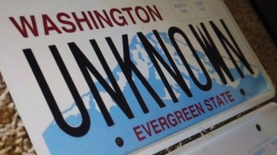 Image: A Washington license plate can be seen in a recent photo....